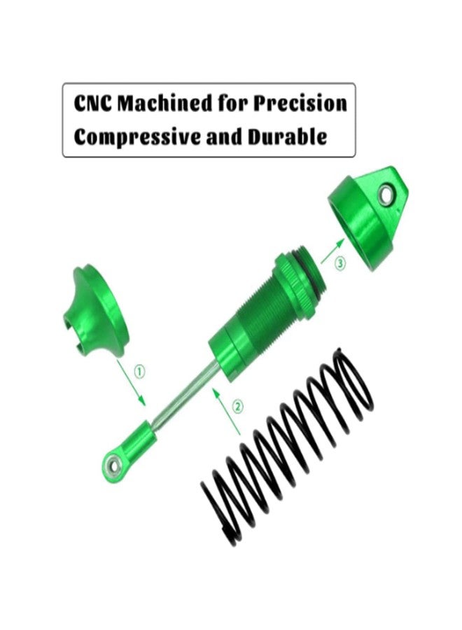 UURCSKY Aluminum Front&Rear Shocks Absorber Assembled for 1/10 Slash 4x4 4WD 2WD Rustler VXL Stampede RC Car Upgrade Part 4PCS/set (Green) - Image 3